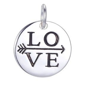 New Belk Silverworks Southern Charm Sterling Silver Love Arrow Round Charm 925